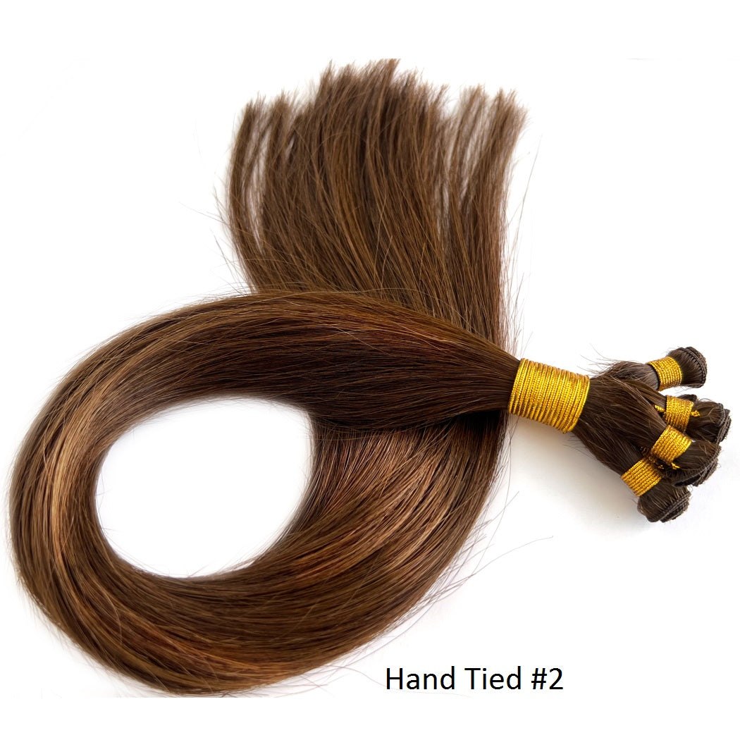 Hairlaya Silicone Micro Beads Hand-Tied/Hybrid Wefts Hair Extensions Dark Brown